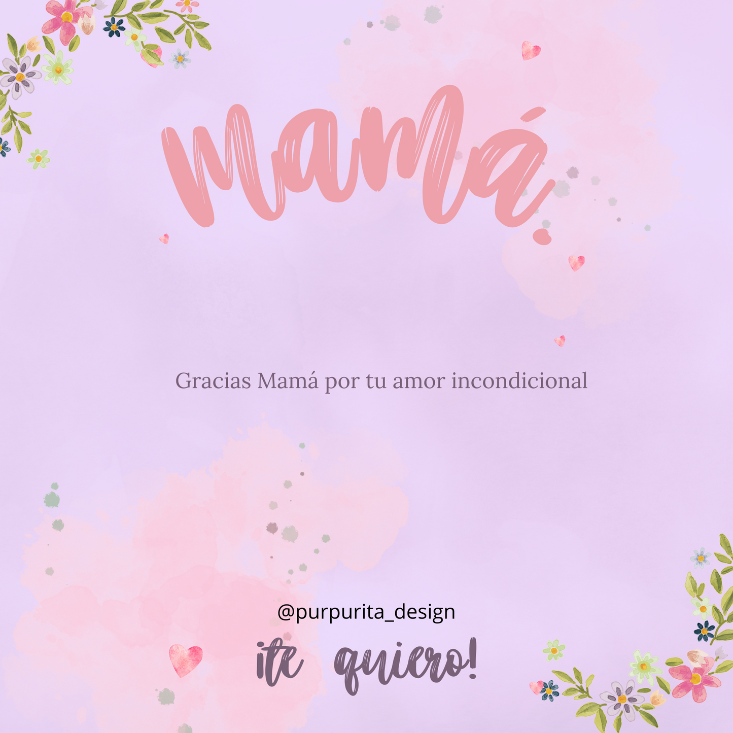 Tarjeta Día de la Madre Purpuritadesign