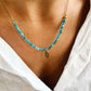 Collar Mano de Fátima piedra apatita - Purpuritadesign