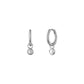 Zirconia Hoop Earrings with Stripes